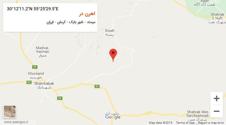 روستای اهرن در بر روی نقشه