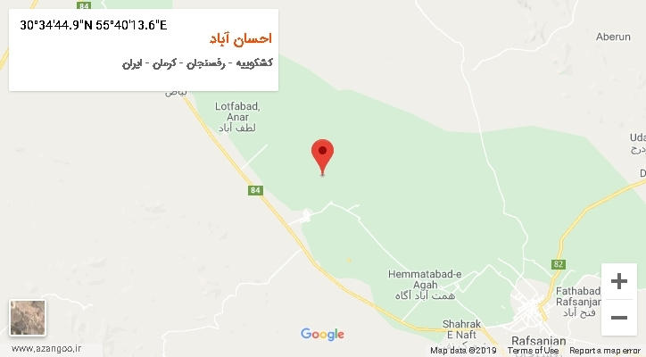 روستای احسان آباد بر روی نقشه