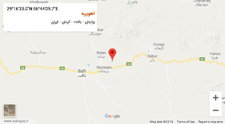 روستای اهوییه بر روی نقشه