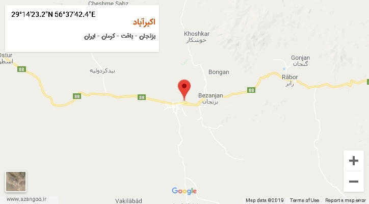 روستای اکبرآباد بر روی نقشه