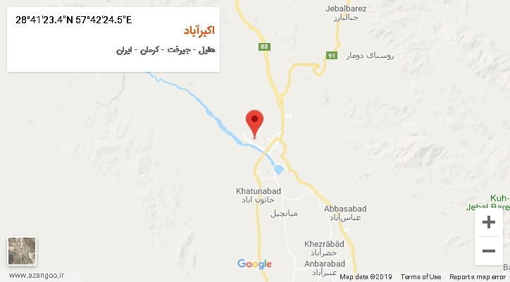 روستای اکبرآباد بر روی نقشه