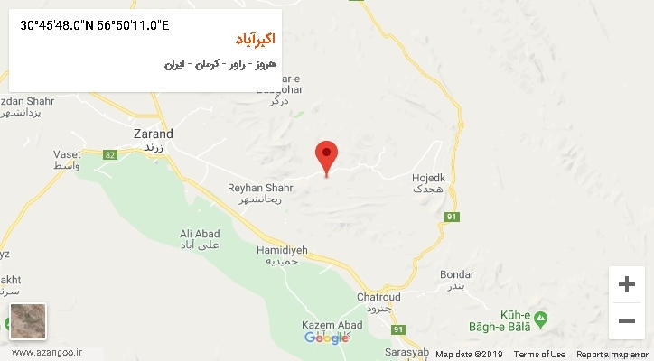 روستای اکبرآباد بر روی نقشه