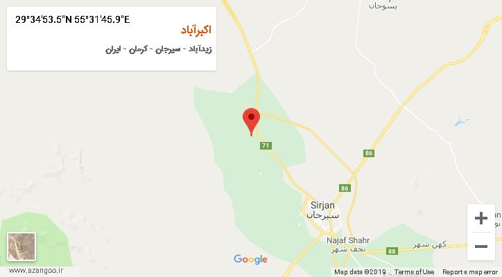 روستای اکبرآباد بر روی نقشه