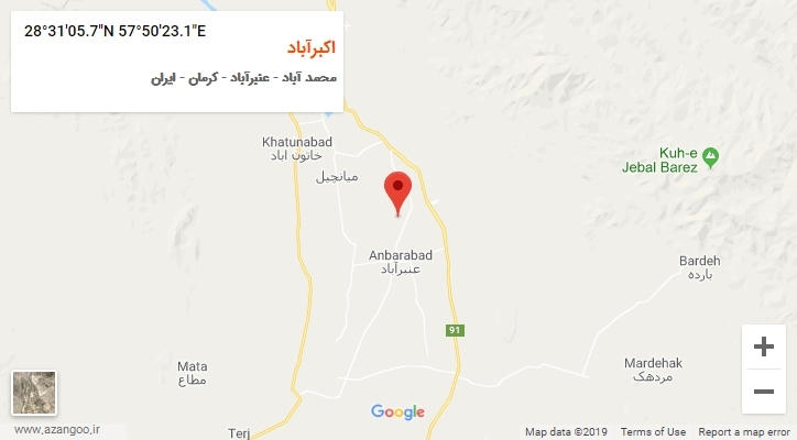 روستای اکبرآباد بر روی نقشه