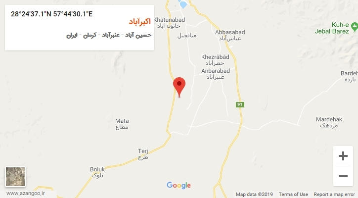 روستای اکبرآباد بر روی نقشه