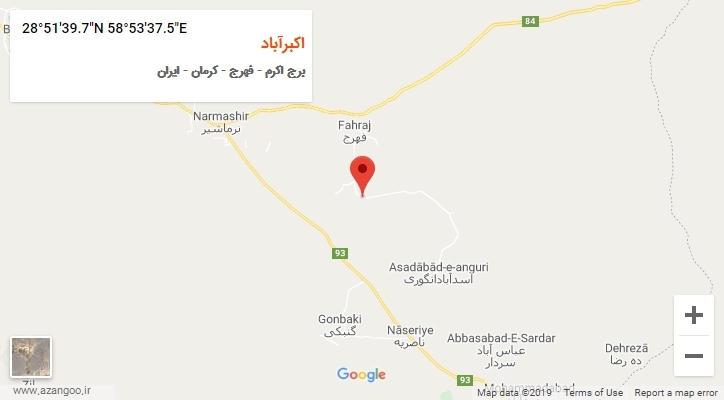 روستای اکبرآباد بر روی نقشه