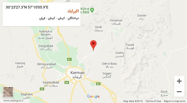روستای اکبرآباد بر روی نقشه