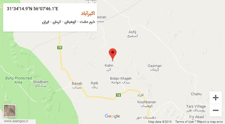 روستای اکبرآباد بر روی نقشه