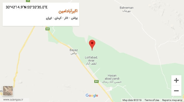 روستای اکبرآبادامین بر روی نقشه
