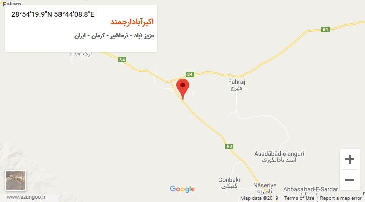 روستای اکبرآبادارجمند بر روی نقشه