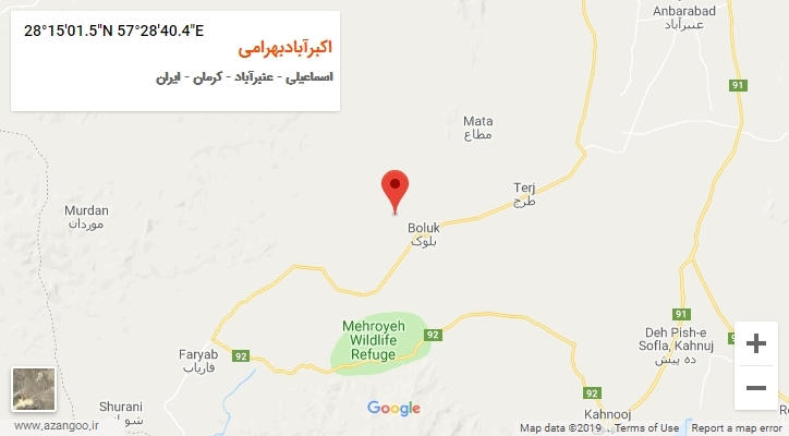 روستای اکبرآبادبهرامی بر روی نقشه