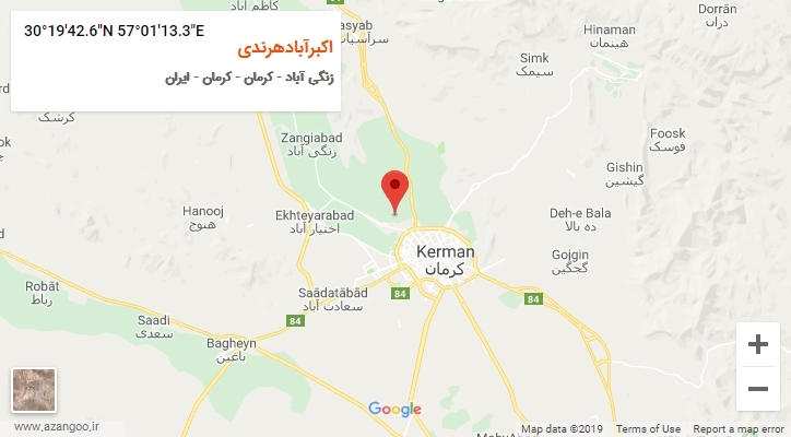 روستای اکبرآبادهرندی بر روی نقشه