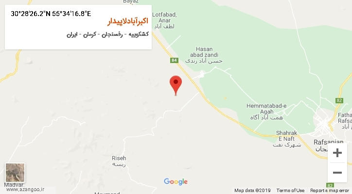 روستای اکبرآبادلاپیدار بر روی نقشه