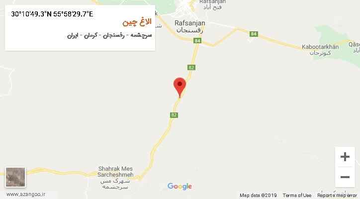 روستای الاغ چین بر روی نقشه