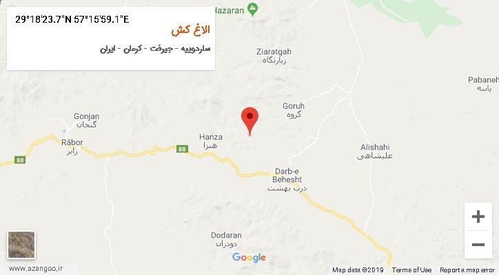 روستای الاغ کش بر روی نقشه