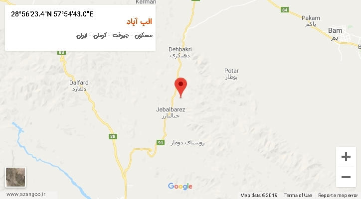 روستای الب آباد بر روی نقشه
