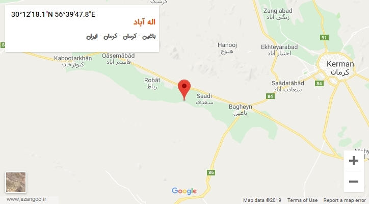 روستای اله آباد بر روی نقشه