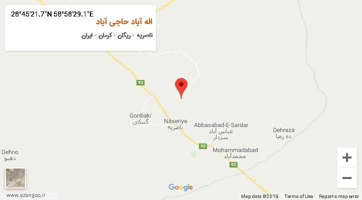 روستای اله آباد حاجی آباد بر روی نقشه