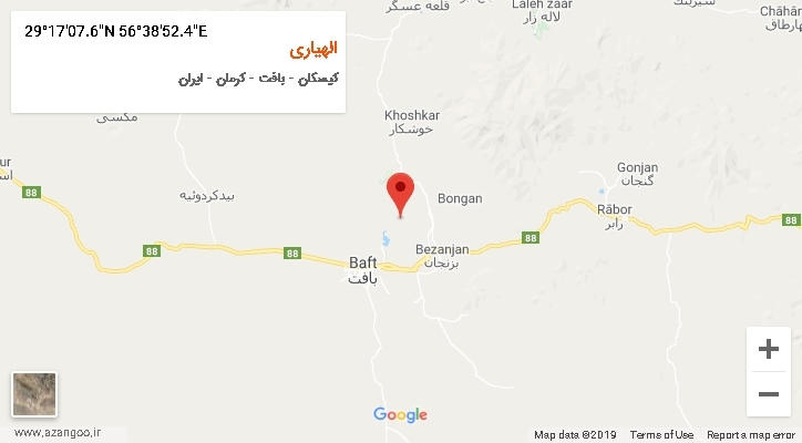 روستای الهیاری بر روی نقشه