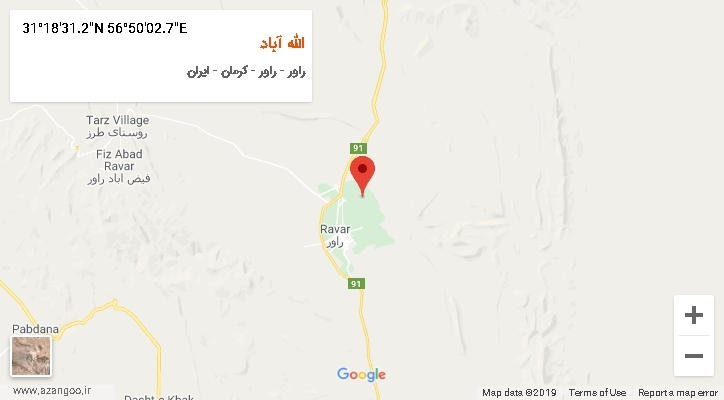 روستای الله آباد بر روی نقشه