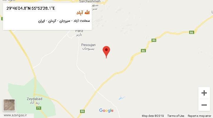 روستای الله آباد بر روی نقشه