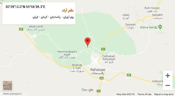 روستای علم آباد بر روی نقشه