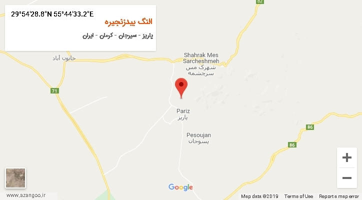 روستای النگ بیدزنجیره بر روی نقشه