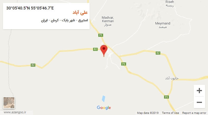 روستای علی آباد بر روی نقشه