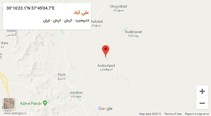 روستای علی آباد بر روی نقشه