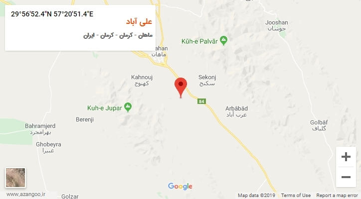 روستای علی آباد بر روی نقشه