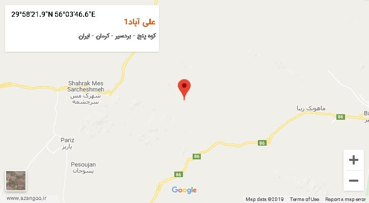 روستای علی آباد1 بر روی نقشه
