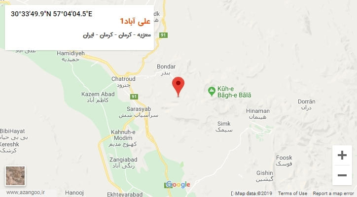 روستای علی آباد1 بر روی نقشه