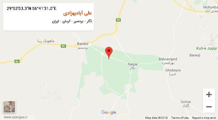 روستای علی آبادبهزادی بر روی نقشه