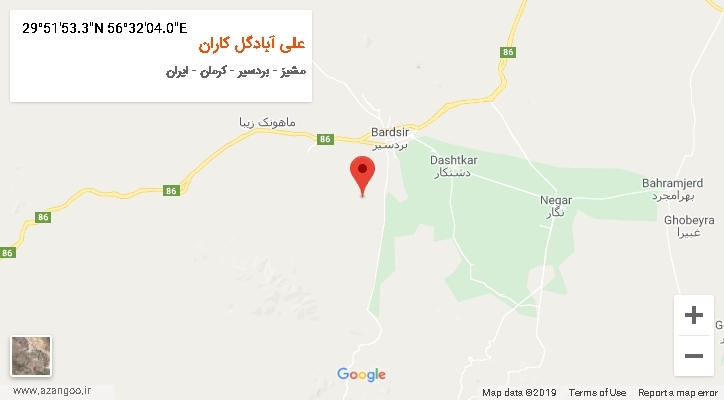 روستای علی آبادگل کاران بر روی نقشه