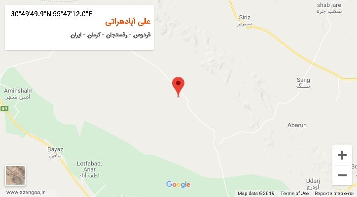 روستای علی آبادهراتی بر روی نقشه