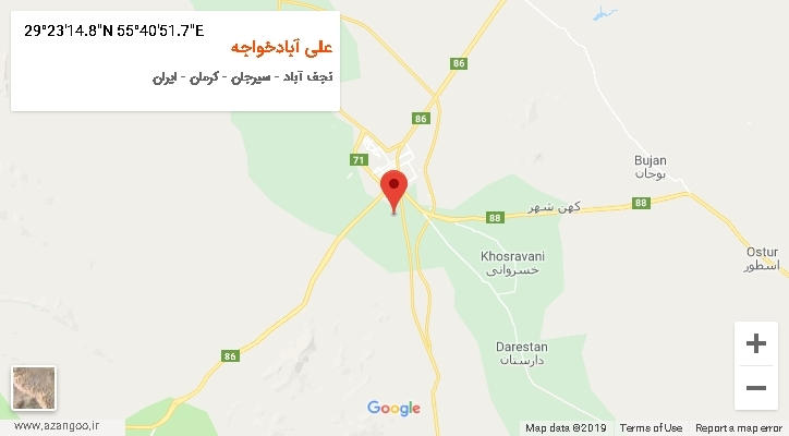 روستای علی آبادخواجه بر روی نقشه