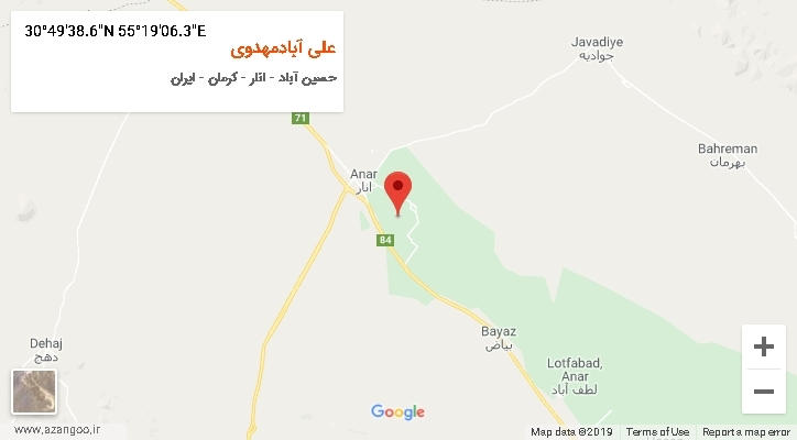 روستای علی آبادمهدوی بر روی نقشه