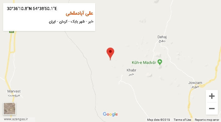 روستای علی آبادملخی بر روی نقشه