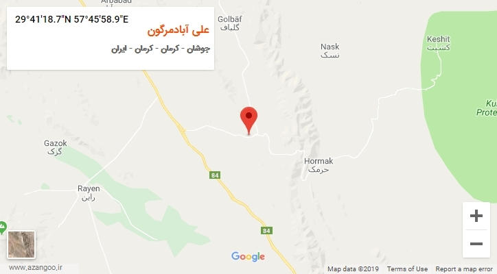 روستای علی آبادمرگون بر روی نقشه