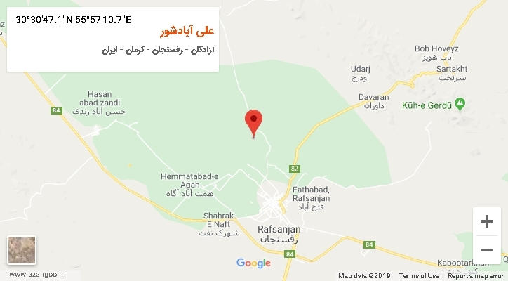 روستای علی آبادشور بر روی نقشه