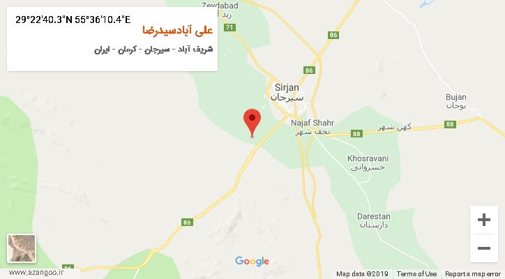 روستای علی آبادسیدرضا بر روی نقشه
