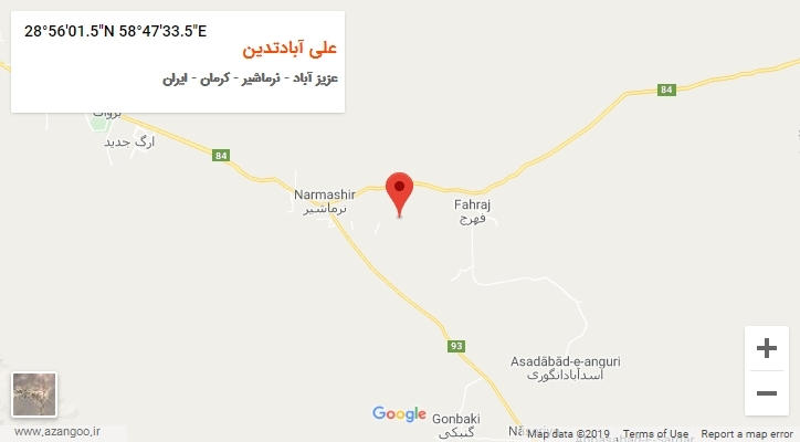 روستای علی آبادتدین بر روی نقشه