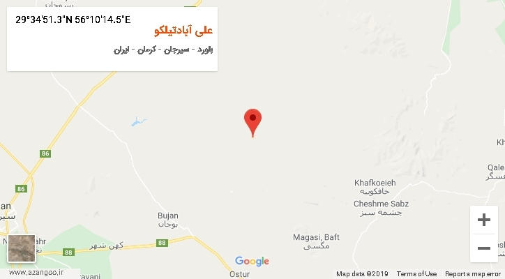 روستای علی آبادتیلکو بر روی نقشه