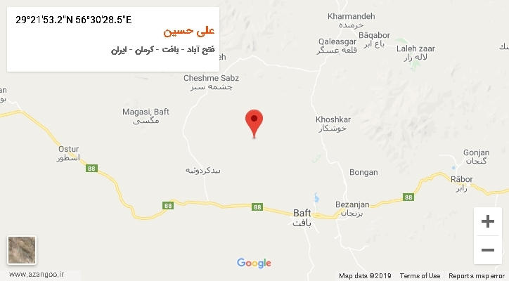 روستای علی حسین بر روی نقشه