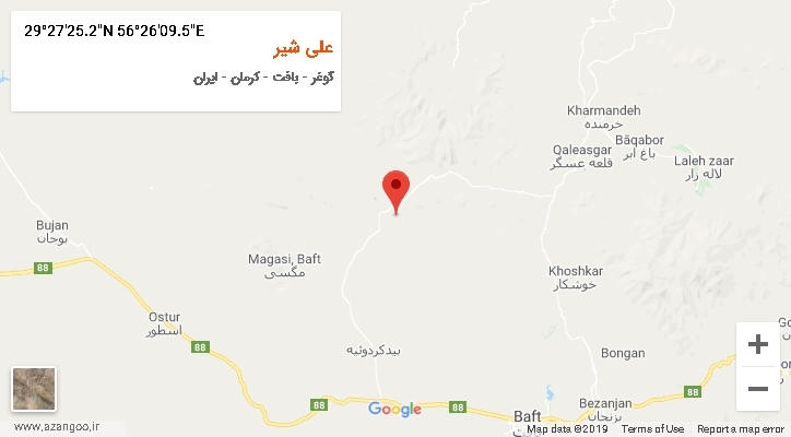 روستای علی شیر بر روی نقشه