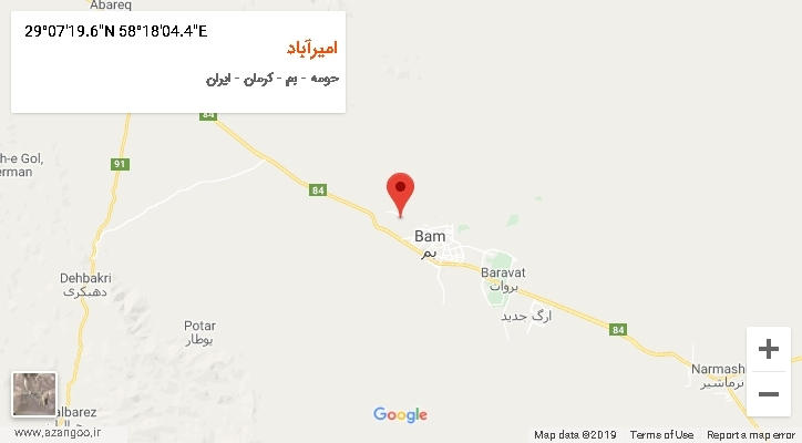 روستای امیرآباد بر روی نقشه