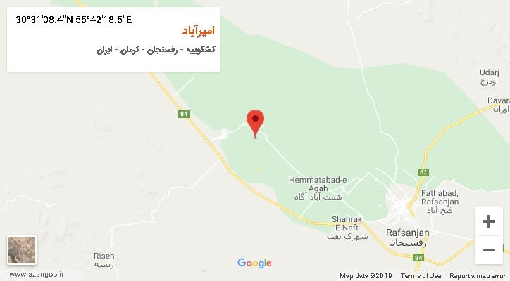 روستای امیرآباد بر روی نقشه