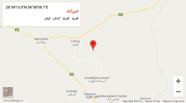 روستای امیرآباد بر روی نقشه