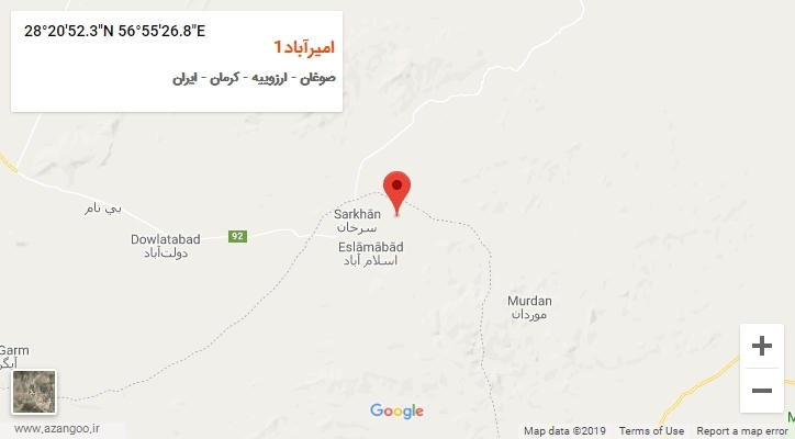 روستای امیرآباد1 بر روی نقشه