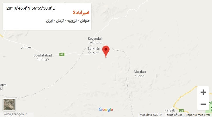 روستای امیرآباد2 بر روی نقشه